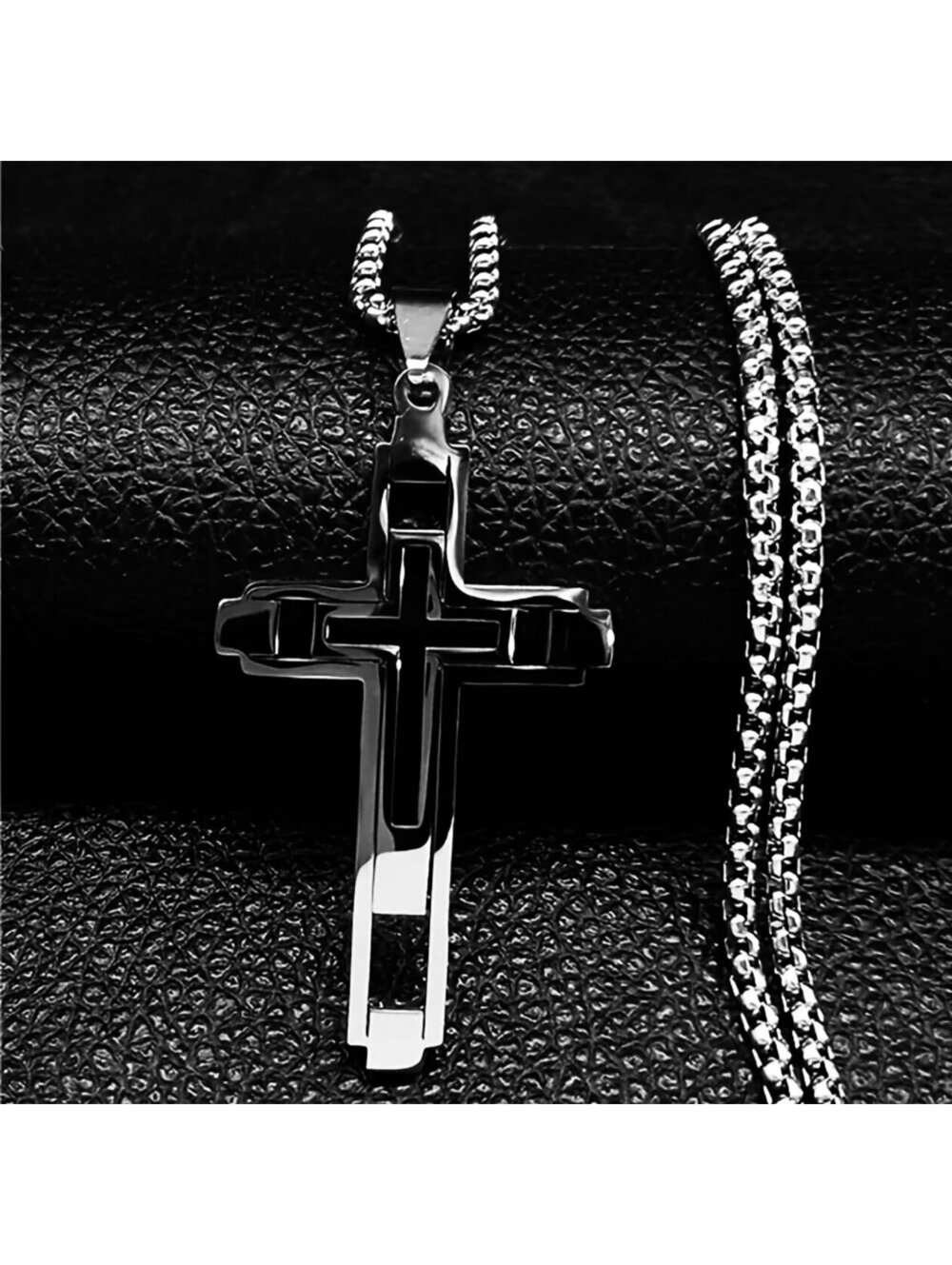 New - Elegant Stainless Steel Cross Necklace - Unique